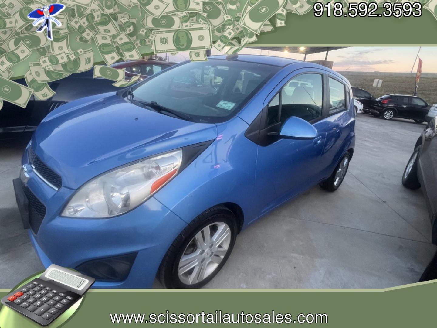 2014 BLUE CHEVROLET SPARK LS LS Auto (KL8CB6S98EC) with an 1.2L L4 16V DOHC engine, Continuously Variable Transmission transmission, located at 8101 E. Skelly Dr., Tulsa, OK, 74129, (918) 592-3593, 36.121891, -95.888802 - Photo#0